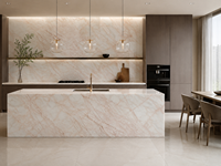 Dalles de marbre onyx rouge avec veines rouges linéaires pour plans de travail de cuisine, murs de douche, tables à manger, dessus de meubles de salle de bain, tables d'appoint
