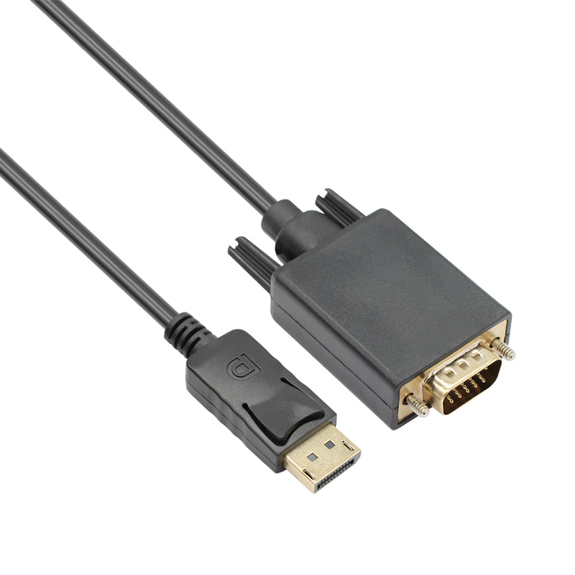 VCOM DisplayPort to VGA Converter Cable Male to Male 6Ft 1.8M DP Video Cable 1080P Black for Computer Monitor