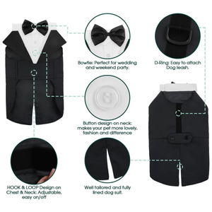 बड़े मध्यम कुत्ते गोल्डन रिट्रीवर सामो बुलडॉग पालतू जानवर कुत्ते टुक्सेडो शादी पार्टी औपचारिक कुत्ते राजकुमार धनुष - Product Image 5