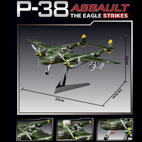 Kits d'avions en plastique 1/48, P-38 Lighting, avion de chasse américain, modèle d'avion de l'armée de l'air, blocs de construction pour enfants