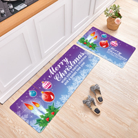 Tapis en polyester tissé à la machine, motif étoile de renne de Noël, en velours cristal à poils ras, antidérapant et absorbant l'eau, pour l'exportation.