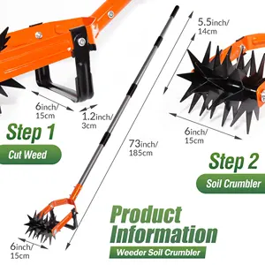 Buy-Wish Extendable Gardening Hand Tool Garden Tiller For Soil Or Reseeding Grass OEM ODM Rotary Hand Cultivator Tool