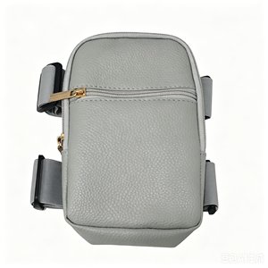 Bolso de pierna mini de piel sintética con textura de lichi para mujer, con múltiples cremalleras, pequeño bolso de hombro con correa ajustable para teléfono móvil y cartera - Product Image 3