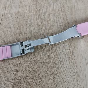 Boucle simple pliable en acier inoxydable 20MM 18MM, boucle en acier argenté, caoutchouc respirant, non lumineux, accessoires de bracelet de montre - Product Image 5