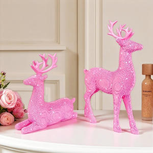 Décorations de Noël pour centres commerciaux et hôtels : Ornements lumineux en forme de cerf en résine, blocs de construction pour vitrines, accessoires d'ambiance festive - Product Image 4