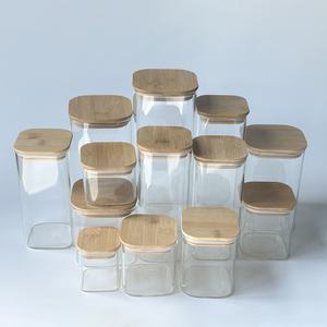 Vorratsdosen Glas Aufbewahrungsglaser Luftdicht Vorratsglas mit Holzdecke zur Spaghetti Aufbewahrung - Product Image 1