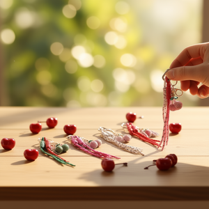 Llavero de cristal Kiraz Elmas, elegante y portátil, regalo para mujeres, accesorios - Product Image 2