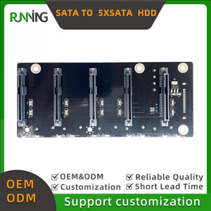 6 Gb/s Yüksek Hızlı 5xSATA PCBA Adaptörü için 5xSATA PCBA Adaptörü, SATA1/2/<span class=keywords><strong>3</strong></span> 2,5/<span class=keywords><strong>3</strong></span>,5 inç SSD/HDD'leri Destekler, CE/FCC/RoHS Sertifikalı, Sürücüye Gerek Yok - Product Image 2