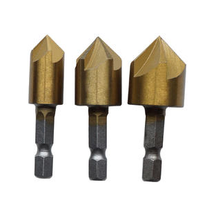 Ensemble d'outils de chanfreinage à cinq lames avec poignée hexagonale à 90 degrés, forets multifonctions pour le travail du bois, 3 à 6 pièces - Product Image 2