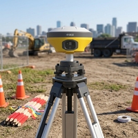 Penerima GPS Survei Lahan Hi-Target V5 Rover GNSS RTK Laser Dual-Kamera Visual Stakeout IMU Tilt IP68 Akurasi 2cm