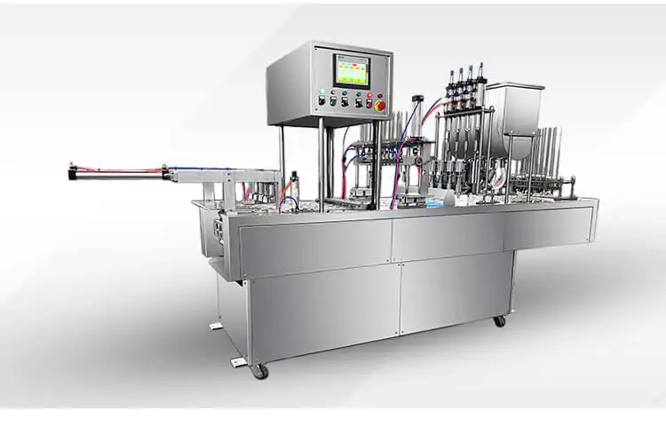 Auto making plastic water yogurt cup forming filling and sealing machine