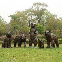 Sculpture d'ours polaire simulée entièrement faite à la main pour l'extérieur, ornement en fibre de verre, grand ours noir pour parcs et zones scéniques
