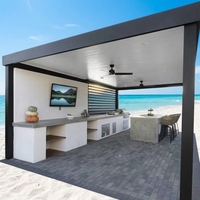 Pergola en aluminium à prix d'usine, gazebo extérieur de luxe, pergola à toit à lames orientables, pavillon bioclimatique imperméable, sur mesure