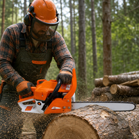 Tronçonneuse à essence industrielle haute puissance 58cc, guide-chaîne de 20 pouces, 2400W, professionnelle pour la coupe du bois, l'exploitation forestière et l'abattage d'arbres
