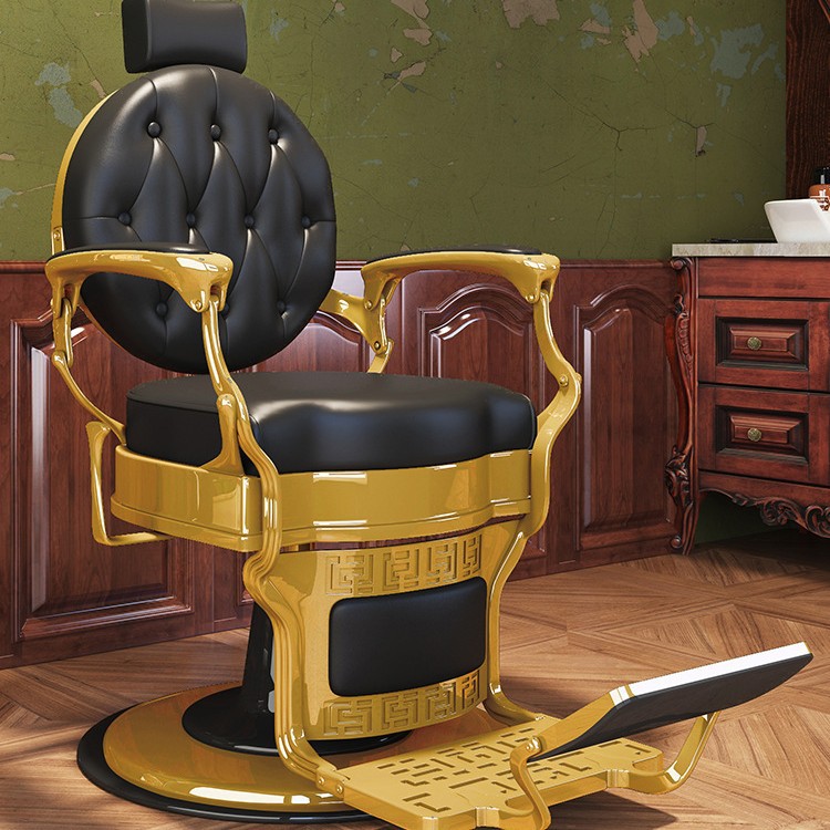 High-end oil head chair black gold export quality