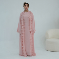 Nouvelle Abaya d'été 2026 avec dentelle florale Nida, vêtement islamique, robe musulmane pour femme, Abaya de Dubaï et robe intérieure, ensemble 2 pièces