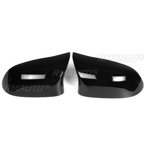 2 pièces Coques de rétroviseurs latéraux de voiture aspect fibre de carbone/noir pour BMW X5 F15 X6 F16 2014-2018 - Product Image 2