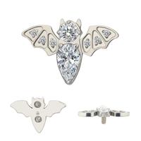 ASTM-Piercing de titanio F136 para mujer y niña, pendientes internos de Labret sin rosca, joyería corporal en forma de abeja
