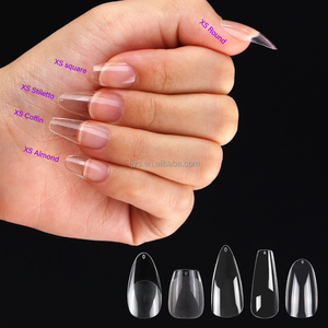 Bán Buôn Dài Vuông Nail Mẹo Rõ Ràng Màu Sắc Tự Nhiên Nail Nguồn Cung Cấp 500 cái/hộp Acrylic Pháp Nửa Bìa Nhân Tạo Nail Mẹo - Product Image 6