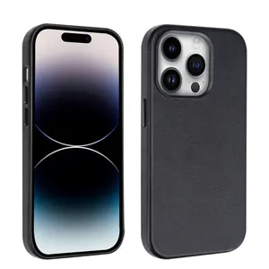 Black Leather Phone Case Luxury Wireless Charging Logo Hole PU Leather Case for ip Phone Case 13 12 11 Pro Max Xs Xr Xs Max 7 8