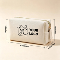 Pochette à maquillage en cuir personnalisée pour sac à main, petite trousse de toilette portable pour femmes et filles, avec fermeture éclair