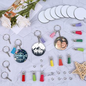 Produits de porte-clés de sublimation 80 pièces porte-clés étiquette en vrac avec des blancs ronds double face de transfert de chaleur de 2 pouces - Product Image 5