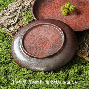 Assiettes rustiques en mélamine rondes de couleur unie pour les plats chauds, les barbecues, les collations et les plats froids - Product Image 4