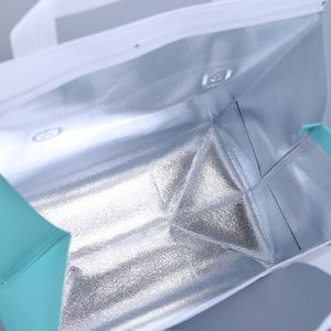 Custom Grocery <b>Shopping</b> <b>Bags</b> Aluminium Insulation Thermal Gastronomy Food Takeaway <b>Bag</b> Luxury Printable <b>Personalised</b> White - Product Image 3