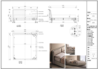 Luxuriöses Samtbett im Italienischen Design mit Memory-Schaum, E1-Klasse Umweltfreundlich, Stauraum, Abnehmbarer Waschbarer Bezug, Massives Eichenholz