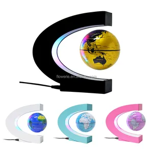4-дюймовая круговая вращающаяся русская светодиодная лампа, английское слово, Карта мира, креативный подарок, практичный Магнитный левитационный Глобус