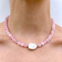 Delicado Collar de Verano con Cuentas de Ágata Multicolor y Perlas Barrocas, Collar Hecho a Mano para Mujeres y Hombres