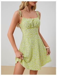 Vestido mini plisado estampado Omen, informal, dulce, para uso diario - Product Image 5