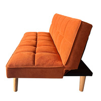 Canapé Futon Design Moderne, Pliant Convertible Clic-Clac, Orange, Par Fabricant de Lits et Canapés