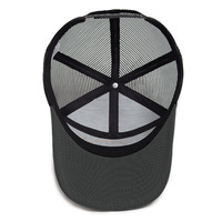 Gorra de béisbol de comercio exterior con visera curva para hombre, informal, de malla con patchwork, de 6 paneles, transpirable, con protección solar, con logo de tiburón, tipo trucker, para pesca