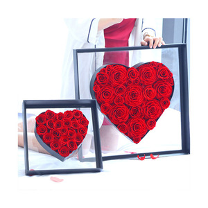 Rose Flower decoration for wedding event valentines day gift preserved rose flower in gift boxes eternal heart wholesale