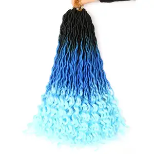 Оптовая продажа Новые кудрявые искусственные локс синтетические волосы для наращивания черный розовый синий коричневый блонд Омбре богиня локс прическа