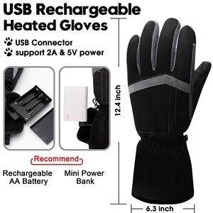 Gants chauffants USB Pertemba pour femmes, compatibles écran tactile, imperméables, en coton/spandex, détection de la sensibilité tactile, longueur poignet, pour <span class=keywords><strong>Raynaud</strong></span> et arthrite - Product Image 2