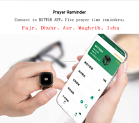 Nouvelle conception de bague intelligente pour étui de chargement, bague de zikr pour musulmans, tasbih numérique, 5 heures de prière avec application, rappel par vibration