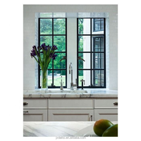 Fenêtre à battant horizontale en alliage d'aluminium de style français moderne, sur mesure, à économie d'énergie, coupe-vent, avec verre trempé pour villa de campagne