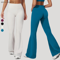 Leggings femme taille haute unie à logo personnalisé, effet ventre plat, jambe évasée, longueur cheville, extensibles dans quatre directions, séchage rapide, 70% Nylon/30%