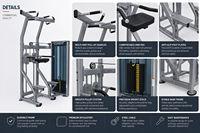 Máquina de dominadas asistidas comercial MRD-VS16 de alta resistencia para entrenamiento de parte superior del cuerpo