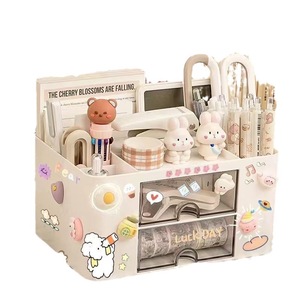 Caja de almacenamiento para bolígrafos, organizador de escritorio cuadrado de 18L, multifuncional, estilo cajón, uso en oficina para estudiantes - Product Image 5