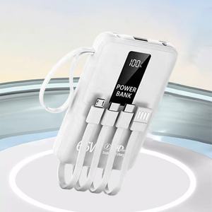 Vente flash - Mini chargeur de téléphone portable 20W à charge rapide, capacité 10000mah, avec câble intégré pour téléphone - Product Image 6