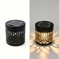 Lampes murales solaires en verre Mandala, petites lampes LED à motif de pivoine creuse, décoration de jardin extérieur, lumière de cour, cadeau, décorations festives