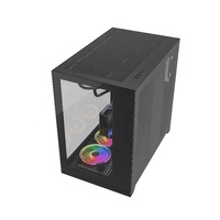 JNP pabrik OEM kipas pendingin catu daya sistem air hitam putih Atx Menara menengah Pc Gaming sarung komputer kaca Tempered