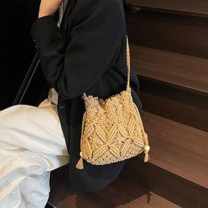 Bolso de Verano para Mujer, Tejido a Crochet, de Algodón, Estilo Macramé, Hecho a Mano, para Playa - Product Image 4