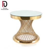 Moderne or cadre miroir en acier inoxydable de décoration de mariage de table de gâteau
