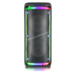 Speaker pesta portabel 10 inci, lampu disko nirkabel baterai 1000W 12V teater Rumah koneksi AUX plastik