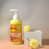 Gel douche exfoliant blanchissant rafraîchissant pour la peau de marque privée aux fruits biologiques banane mangue gel douche exfoliant
