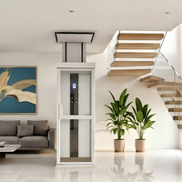 Mini-ascenseur résidentiel intérieur pour 2 personnes, petit ascenseur en verre, ascenseur domestique personnel, ascenseur pour maison sur 3 étages